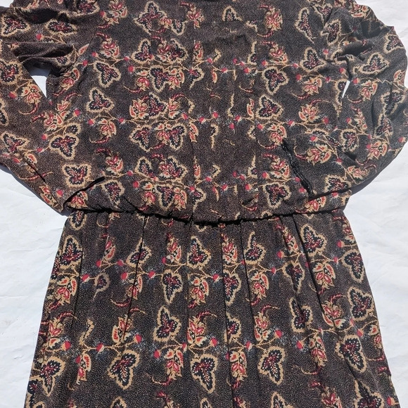 Vintage Petite Long Capped Sleeve (with shoulder pads) Black Dress - Size  8 - Picture 5 of 12